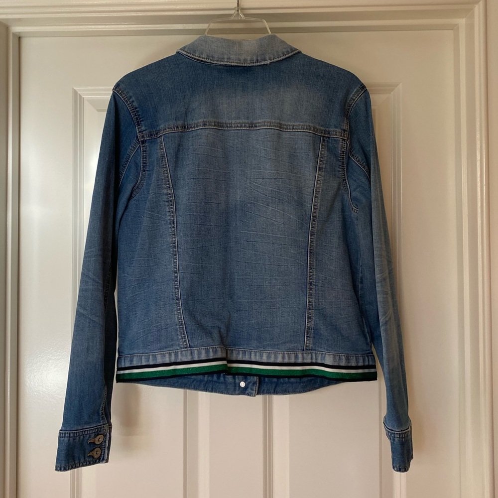 INC International Concepts Striped Hem Jean Jacket - Picture 5 of 10